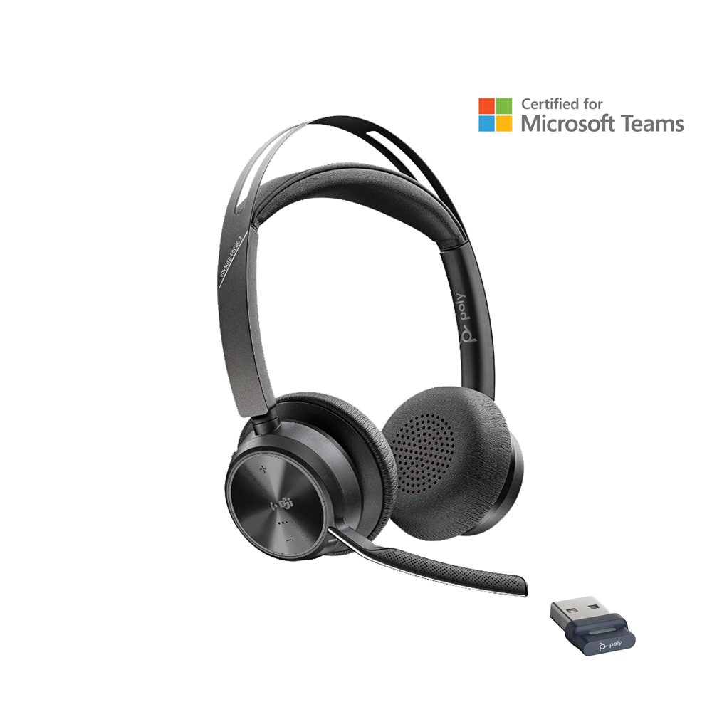 POLY VOYAGER FOCUS 2 UC USB-A WIRELESS HEADSET MICROSOFT CERTIFIED