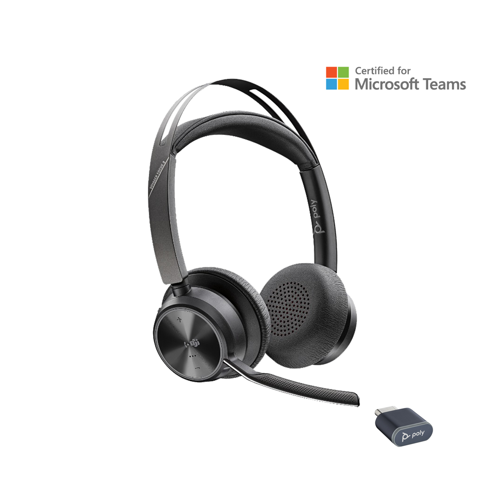 POLY VOYAGER FOCUS 2 UC USB-C WIRELESS HEADSET MICROSOFT CERTIFIED