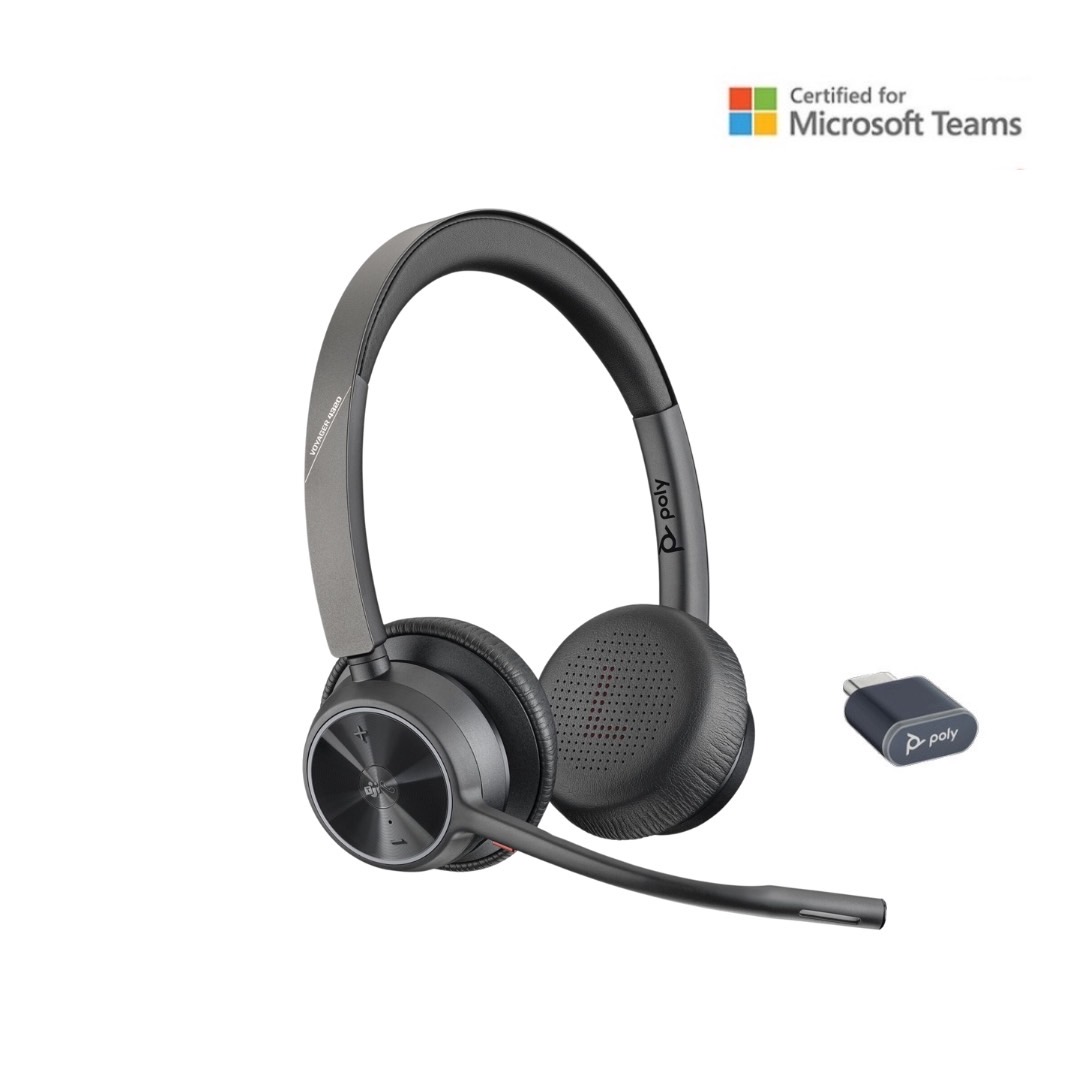 POLY VOYAGER 4320-M, MICROSOFT TEAMS, USB-C Headset +BT700 dongle